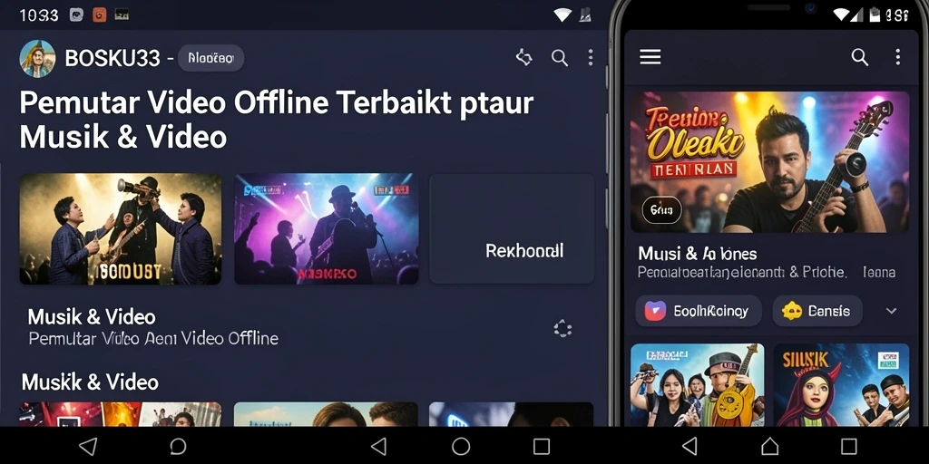 Antarmuka BOSKU33 yang menarik untuk pemutar video offline.