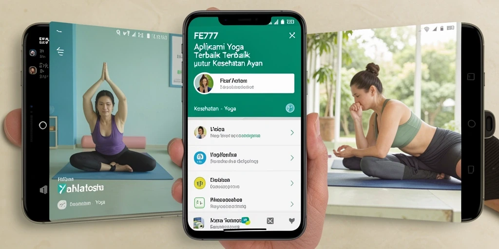Screenshot antarmuka aplikasi FE777 yang menunjukkan sesi yoga interaktif.