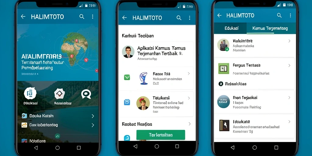 Tampilan antarmuka aplikasi Kamus Terjemahan HALIMTOTO.