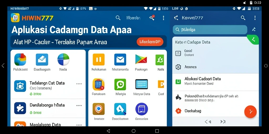 Tampilan antarmuka HIWIN777 yang sederhana dan efisien untuk cadangan data.