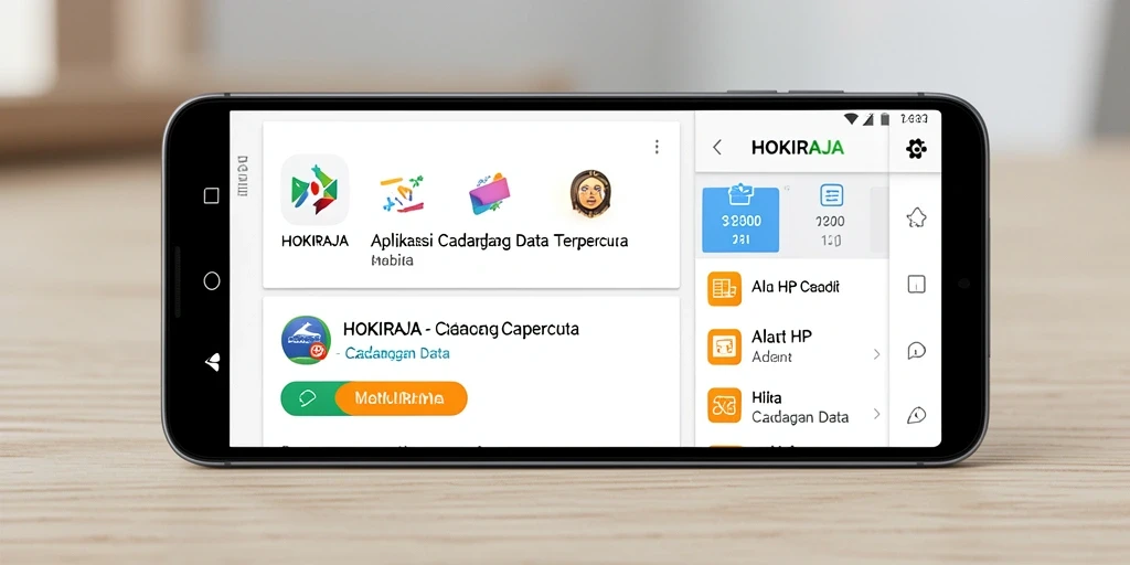 Antarmuka pengguna HOKIRAJA untuk pencadangan data yang efisien.