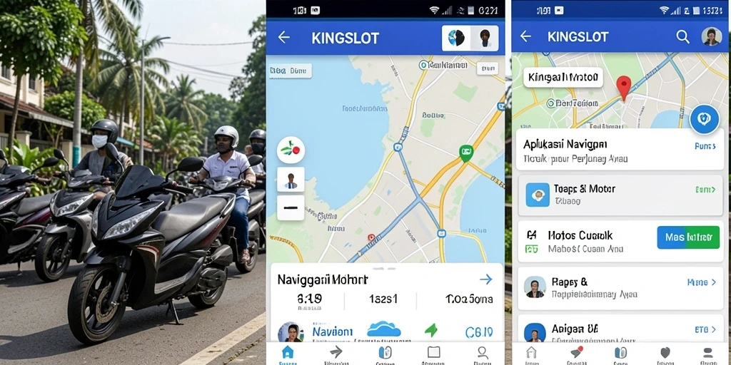 Antarmuka KINGSLOT yang modern dan fungsional untuk navigasi motor.