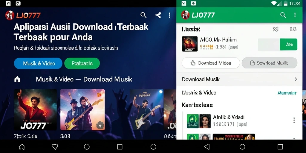 Tampilan antarmuka LJO777 yang sederhana untuk Download Musik.