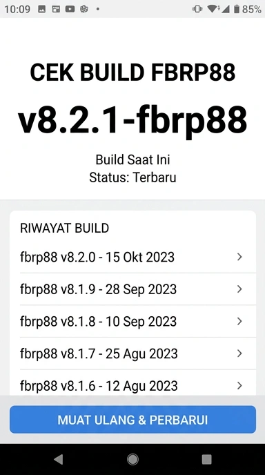 Tampilan riwayat versi fbrp88